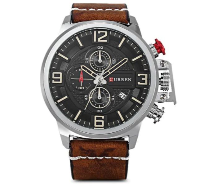 Curren 8278 Analog Quartz Watch For Men Brown and Black - Zoom Image 2