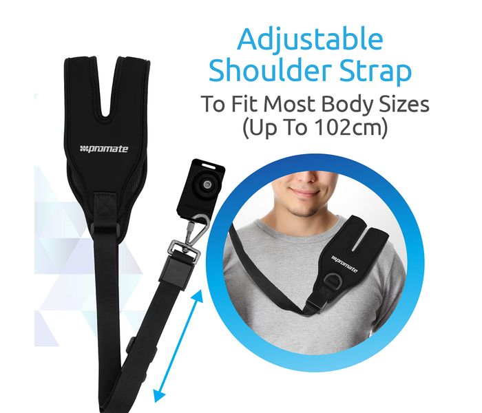 Promate Camleash Camera Sling Strap with Quick Release Clip & Extra-Wide Padded - Black - Zoom Image 3