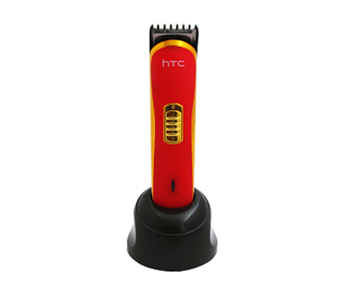 HTC AT-1103A Rechargeable Hair Trimmer With Portable Dock for Charging - Red - Zoom Image 3