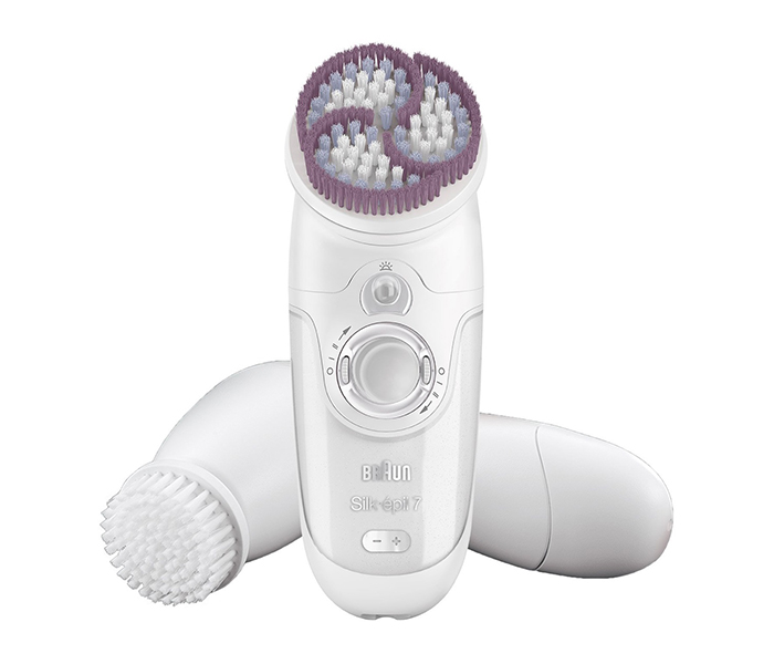 Braun 909 SPA Silk Epil 7 Skin Spa Care Set with Body Exfoliation & Facial Cleansing Brush, Mauve - Zoom Image 1