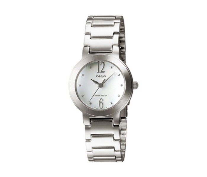 Casio LTP-1191A-7ADF Womens Analog Watch White and Silver - Zoom Image