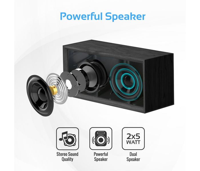 Promate Harmony Portable Wireless Hi-Fi Stereo Speaker with Hands-Free Function - Black - Zoom Image 2