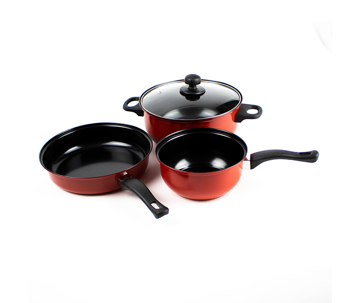 DND DDPR14574 4Pcs Non Stick Cooking Set - Red - Zoom Image 2