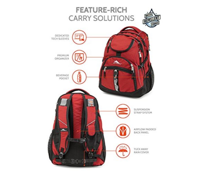 High Sierra HSR104LUG00085 Access Daypack Brick and Black - Zoom Image 4