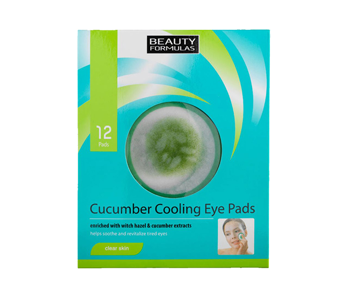 Beauty Formulas N13985499A 12-Piece Cucumber Cooling Eye Pad - Green & White - Zoom Image