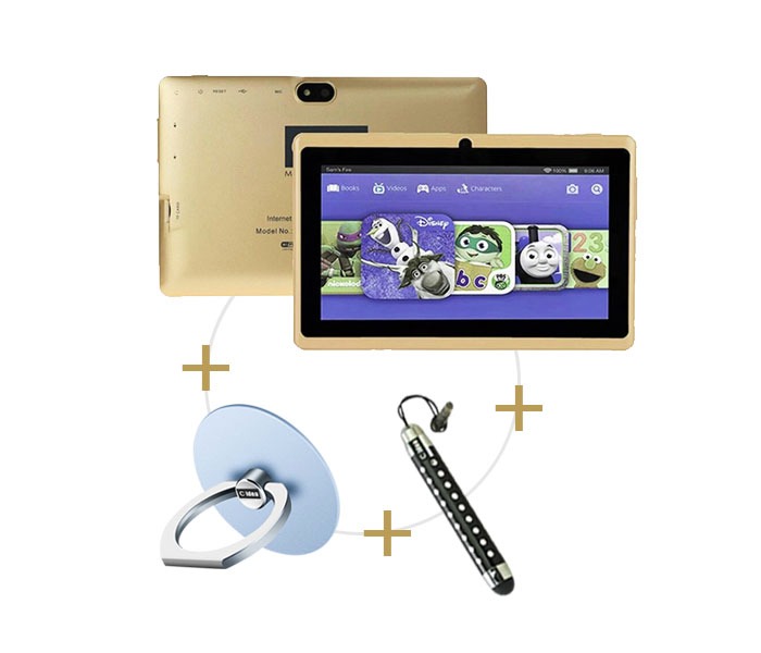 C idea CM10 7 Inch 1GB RAM 8GB Internal Memory Android Tablet With Combo of Touch Pen and Finger Holder Gold - Zoom Image