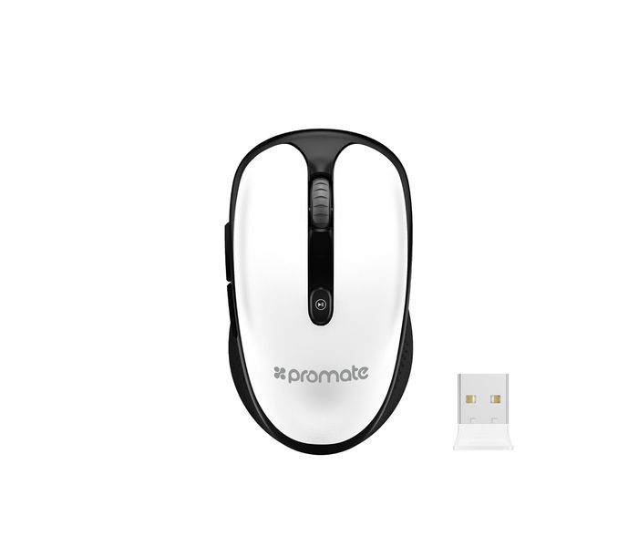 Promate Clix-4 2.4Ghz Multimedia Wireless Optical Mouse with USB Adapter, White - Zoom Image 9