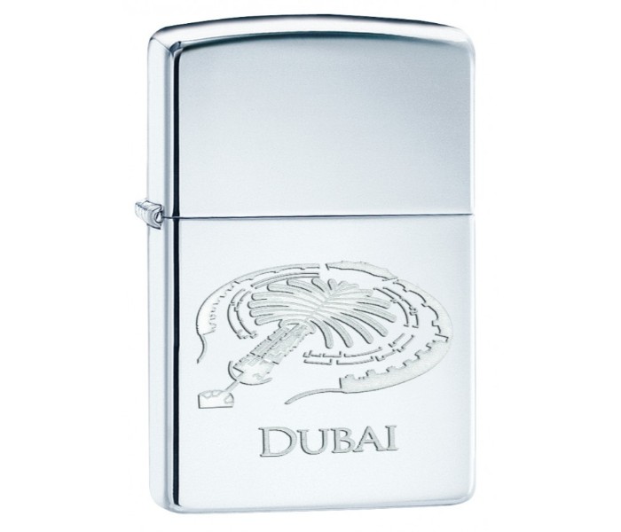 Zippo 319762 Dubai Palm Luster Lighter Silver - Zoom Image