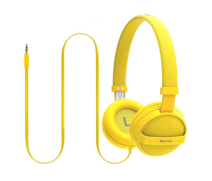 Promate Sonic Kid Friendly On Ear Stereo Wired Headset, Yellow - Zoom Image 4