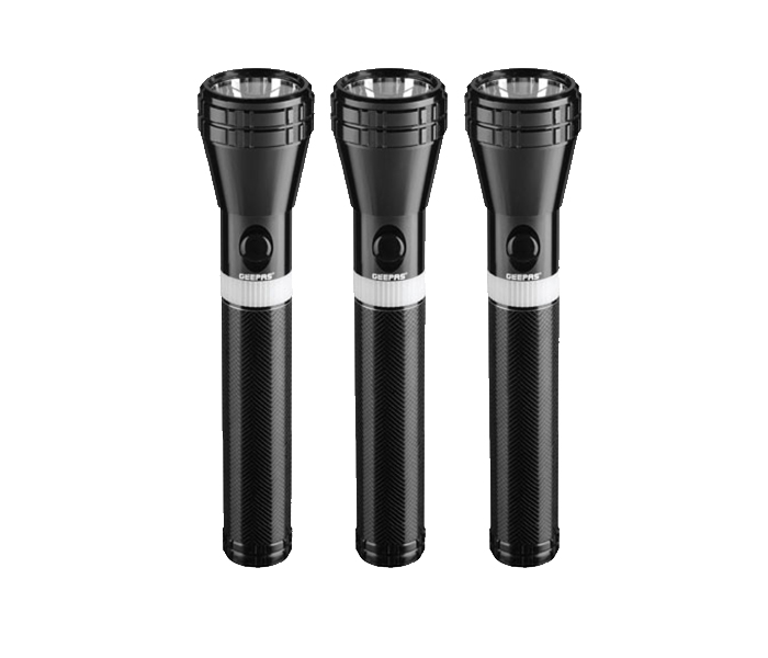 Geepas GFL4681 Torch 3-in-1 Rechargeable LED Flashlight - Black - Zoom Image