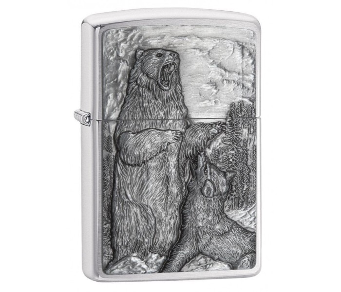 Zippo 29636 200 Bear Vs Wolf Lighter Silver - Zoom Image 1