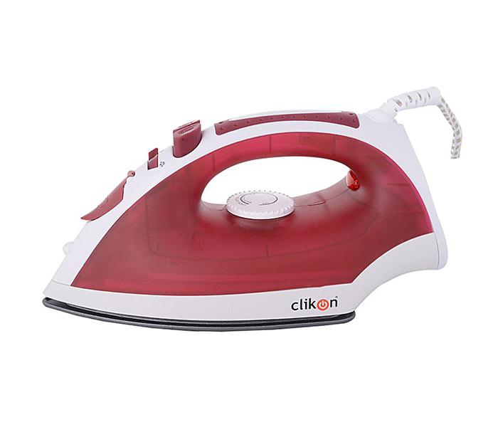 Clikon CK4106 Non-Stick Plate Electric Steam Iron Box with Burst Function - Red - Zoom Image 1