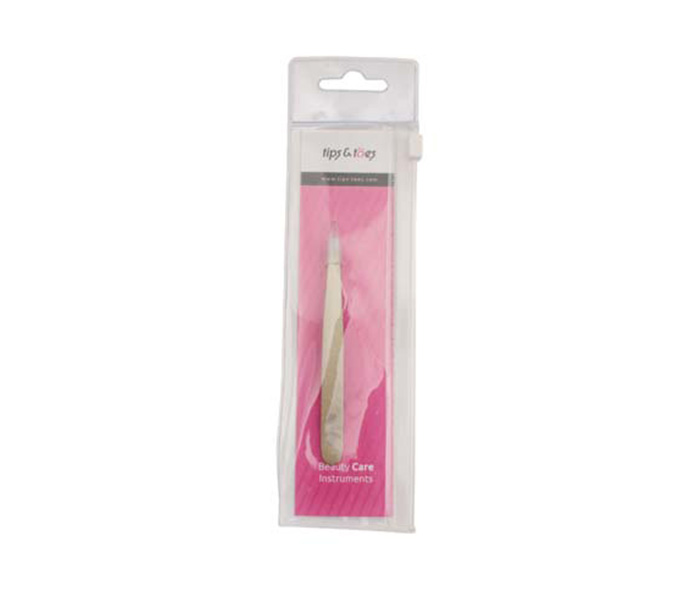 Tips & Toes TT-002 Stainless Steel Slant Tip Eyebrow Tweezer - Gold - Zoom Image 2