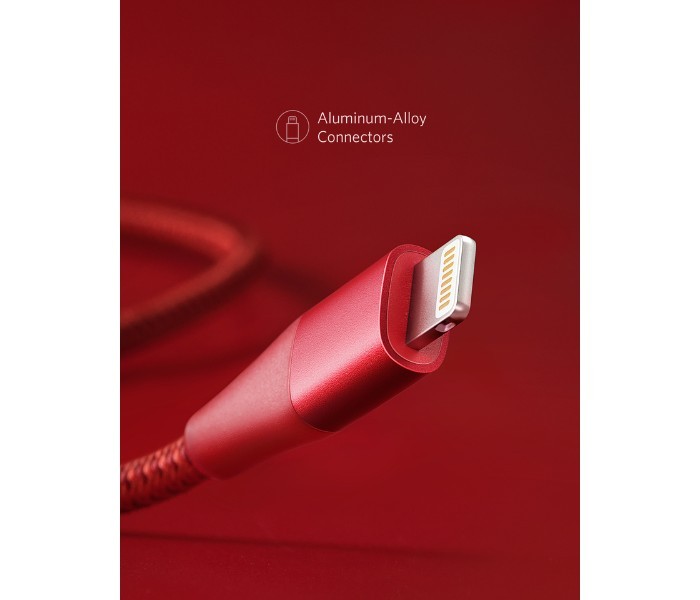 Anker A8452 Powerline II Plus Lightning Cable 3 ft Red - Zoom Image 3