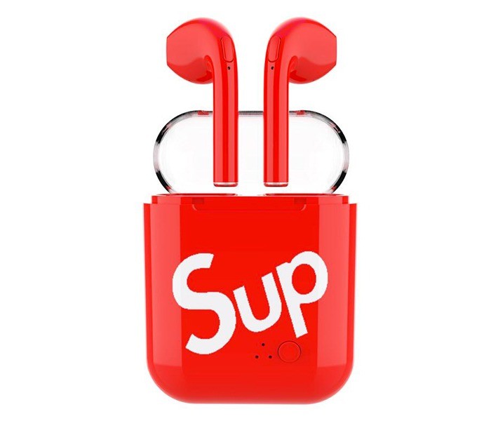 Vicky sup i7s The Ultimate Style And Sound Genuine Quality Bluetooth Headset with Powerbank  Red - Zoom Image 2