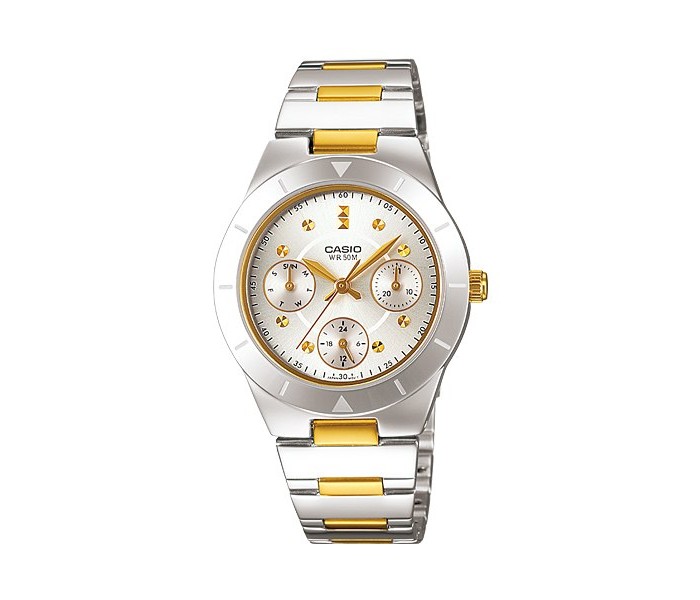 Casio LTP-2083SG-7AVDF Womens Analog Watch Silver and Gold - Zoom Image