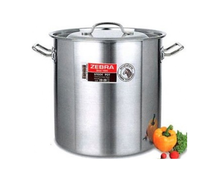 Zebra ZE-171028 28 x 28 cm Stainless Steel Stock Pot Silver - Zoom Image