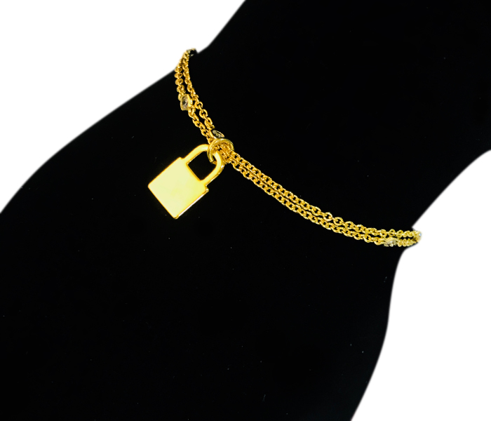 Milano 135238-02 Double chain Lock Design Zircon Bracelet 18K Gold Plated - Zoom Image 1