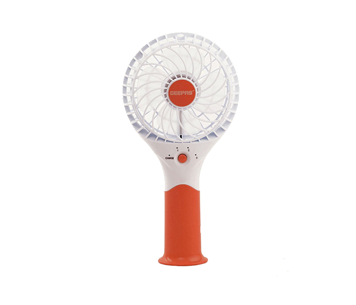 Geepas GF9617 7 Watts ABS Rechargeable Mini Fan - Orange - Zoom Image