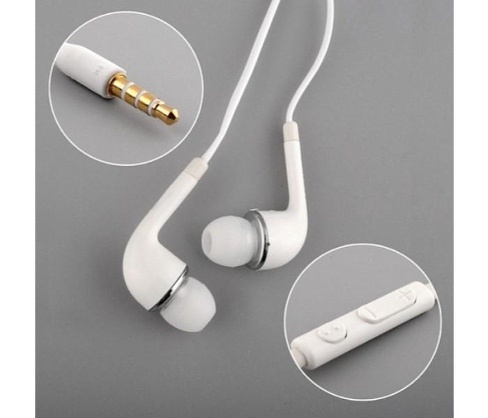 J5 In-Ear 3.5mm Stereo Earphone With Mic & Volume Control - White - Zoom Image 2