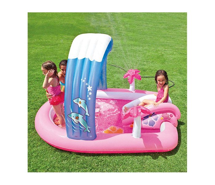 Intex ZX-57137 211 x 162.5 x 121CM Inflatable Hello Kitty Play Centre - Pink & Blue - Zoom Image 2