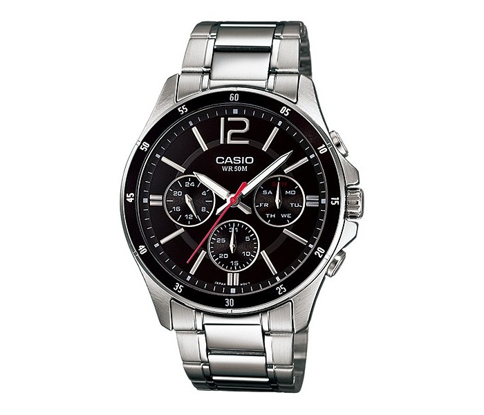 Casio MTP-1374D-1ADF Mens Analog Watch Silver and Black - Zoom Image