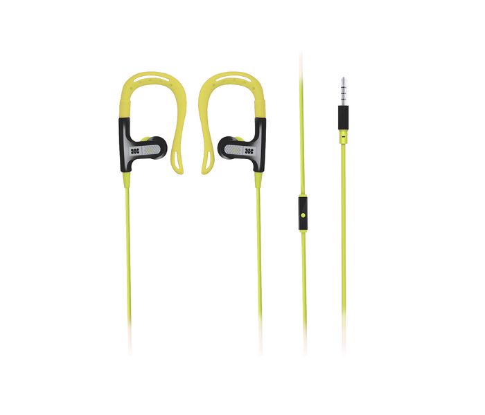 Promate Glitzy Premium In Ear Noise Isolating Earhook Over-Ear Headphones, Yellow - Zoom Image 6