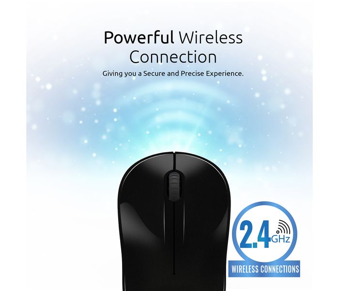 Promate Clix-1 2.4Ghz Optical Wireless Mouse with Nano Bluetooth USB Receiver, Black - Zoom Image 2