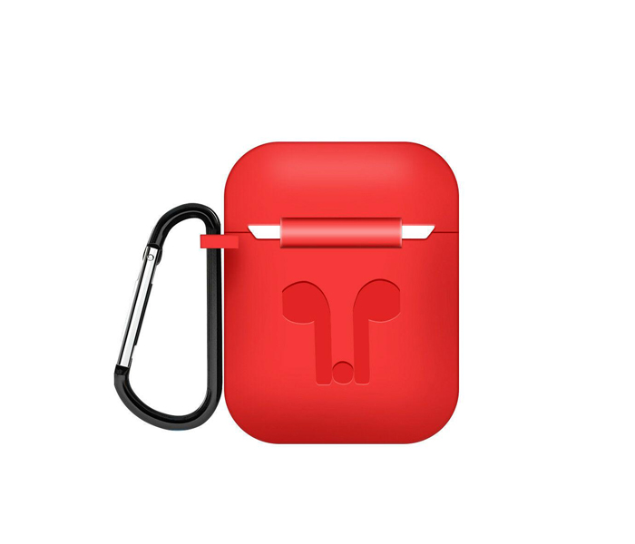 ZE Ultra-Slim Silicone Protective Cover Pouch And Hook For Apple Airpods - Red - Zoom Image