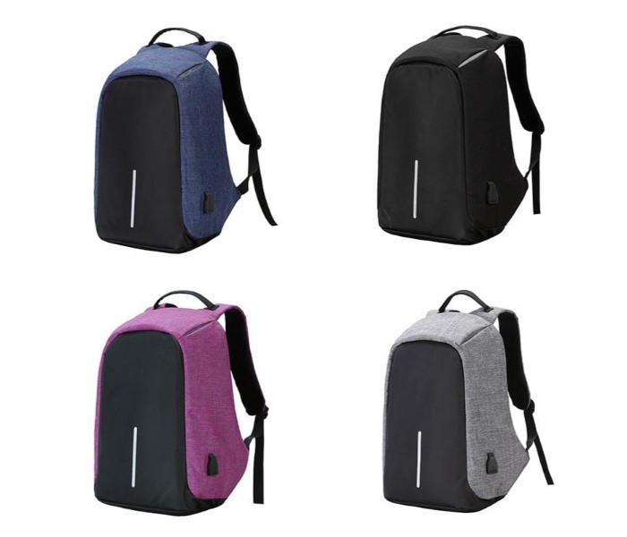 Anti-Theft Backpack 18 Inch with USB Port Black - Zoom Image 2