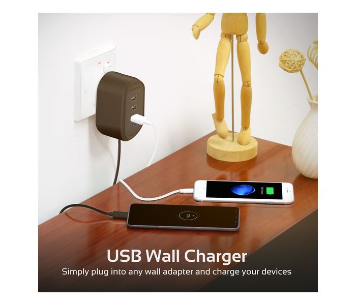 Promate Tonardo-3C.UK Heavy Duty Home Charger with USB Type C Connector, Black - Zoom Image 5