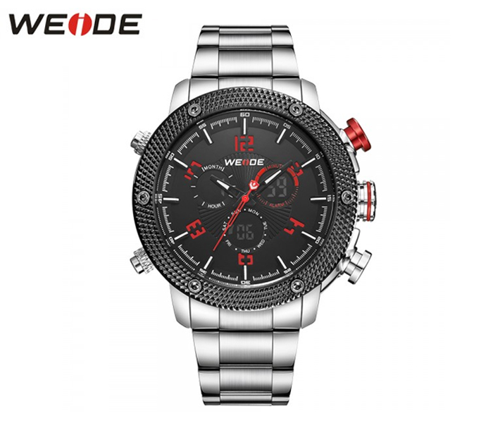 Weide WH-5206MB Analog and LCD Digital Watch Silver and Red - Zoom Image 1