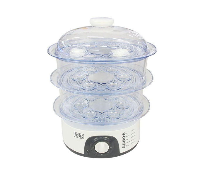 Black and Decker HS6000-B5 3 Tier Food Steamer - White - Zoom Image