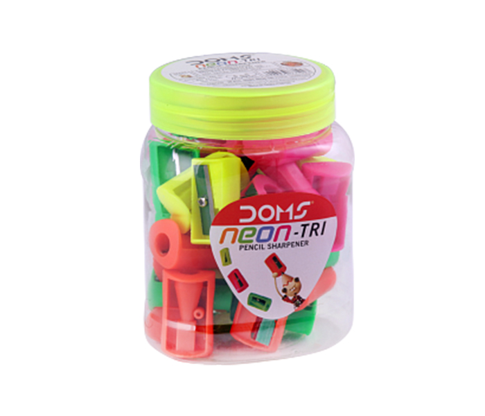 DOMS DM-7191 Triangle Neon Sharpener Jar - 30 Pieces - Zoom Image