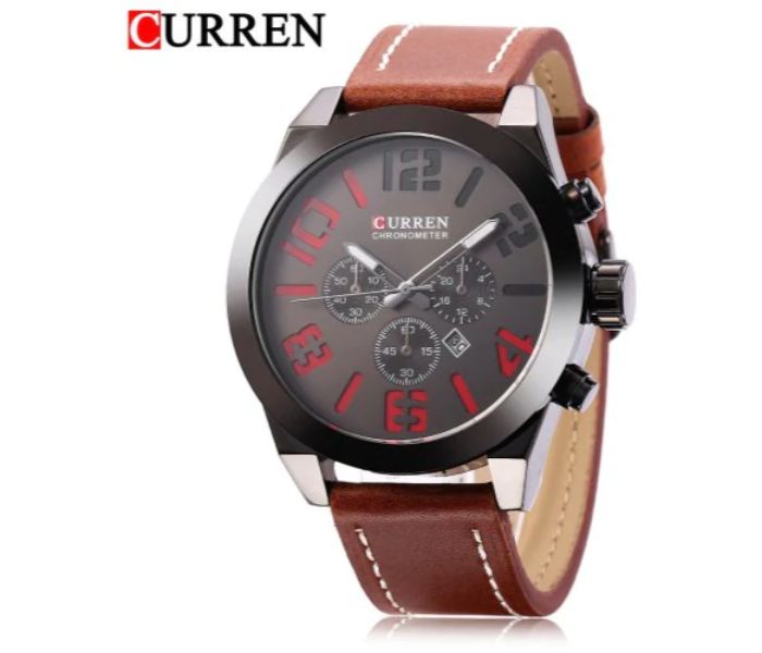 Curren 8198 Quartz Watch For Men Red And Black - Zoom Image