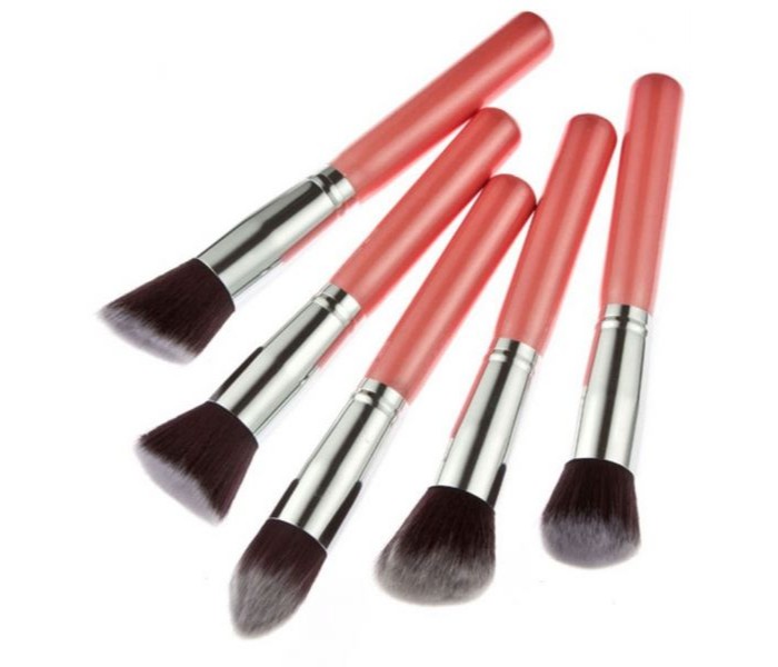 Cosmetic Makeup Beauty Brushes 10 Piece with Leather Case Pouch CM012 Pink - Zoom Image 3