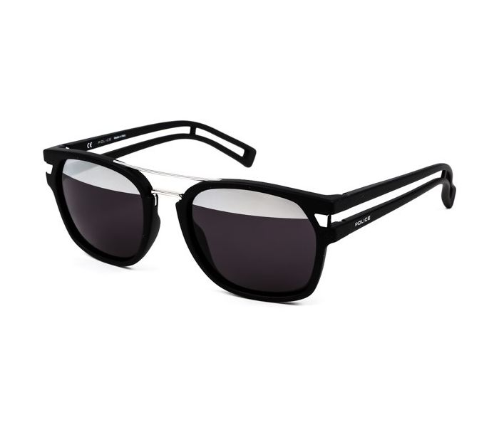 Police S1948 U28h Aviator Shiny Black Frame & Grey Mirror/Category: 3 Mirrored Sunglasses for Unisex - Zoom Image