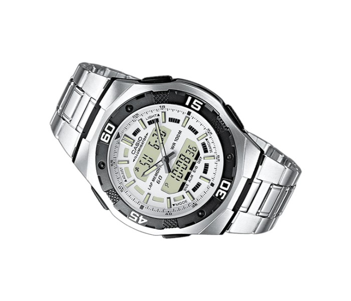 Casio AQ-164WD-7ADF Mens Casual Analog and Digital Watch Silver - Zoom Image 1