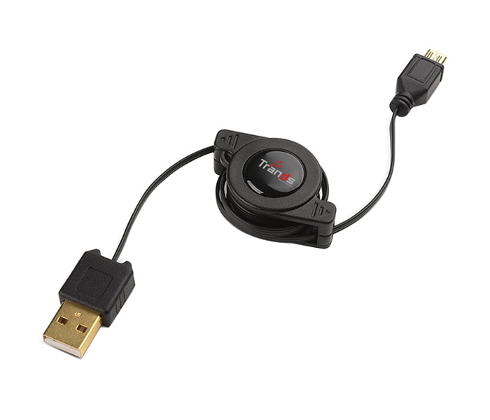 Trands TR-CA135 Retractable USB to Micro-USB Charge & Sync Cable - Black - Zoom Image 4