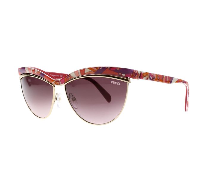 Emilio Pucci EP 10 77T Cat Eye Pink & Multi Colour Frame and Purple Gradiant Mirrored Sunglasses for Women - Zoom Image 1