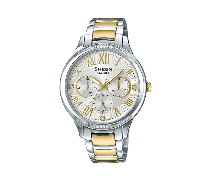 Casio Sheen SHE3058SG-7AUDR Womens Analog Watch Silver and Gold - Zoom Image