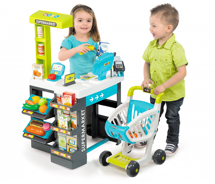 Smoby 350206 Supermarket Role Play Set, Blue - Zoom Image 1