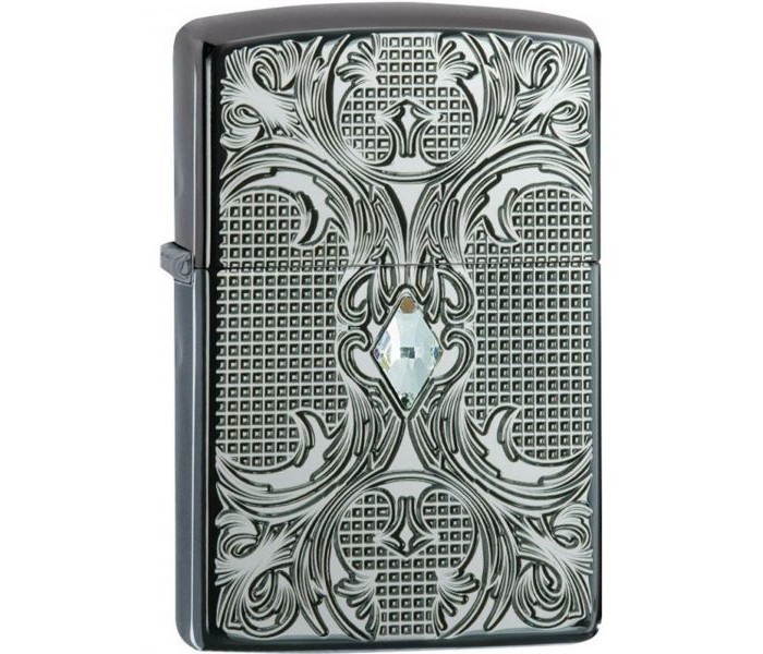 Zippo 28956 Crystal Lattice Lighter Black - Zoom Image