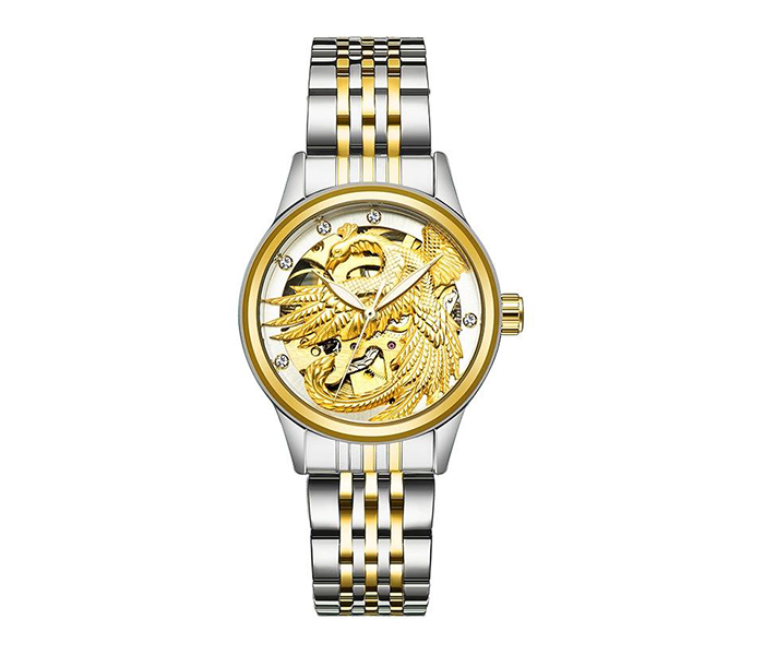 Tevise 9006-2 Eagle Women's Luxury Mechanical Watch - Gold & White - Zoom Image