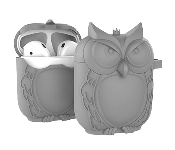 Silicone Owl Designed Protective Case for AirPods - Grey - Zoom Image 2