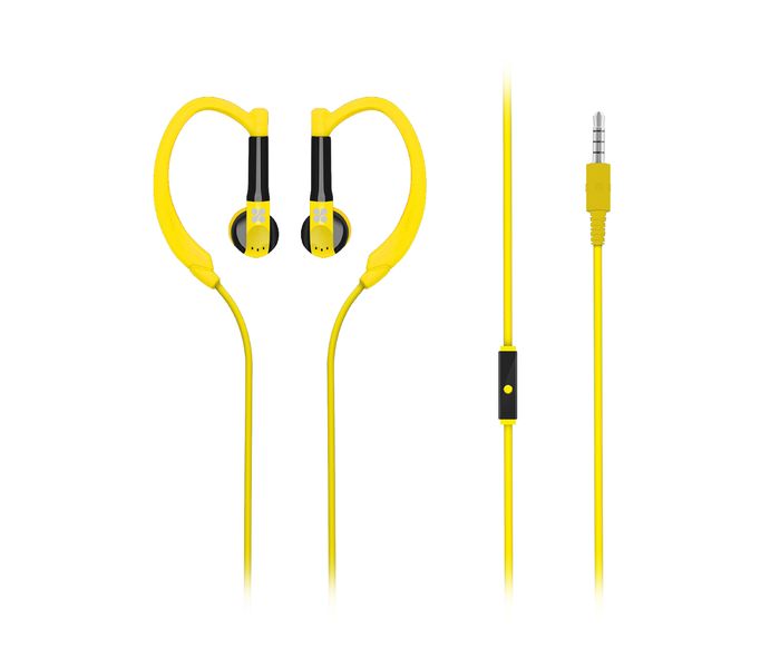 Promate Gaudy Universal Vibrant In Ear Sweatproof Gear Buds Headphones with Noise Cancelling, Yellow - Zoom Image 6