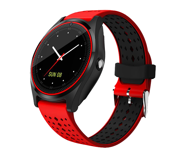 Smart S-009 Bluetooth Smart Watch with Camera - Black & Red - Zoom Image 4