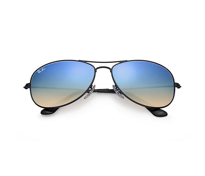 Ray-Ban 0RB3362 002/40 Aviator Black Frame & Blue Gradient Flash Mirrored Sunglasses for Unisex - Zoom Image 2