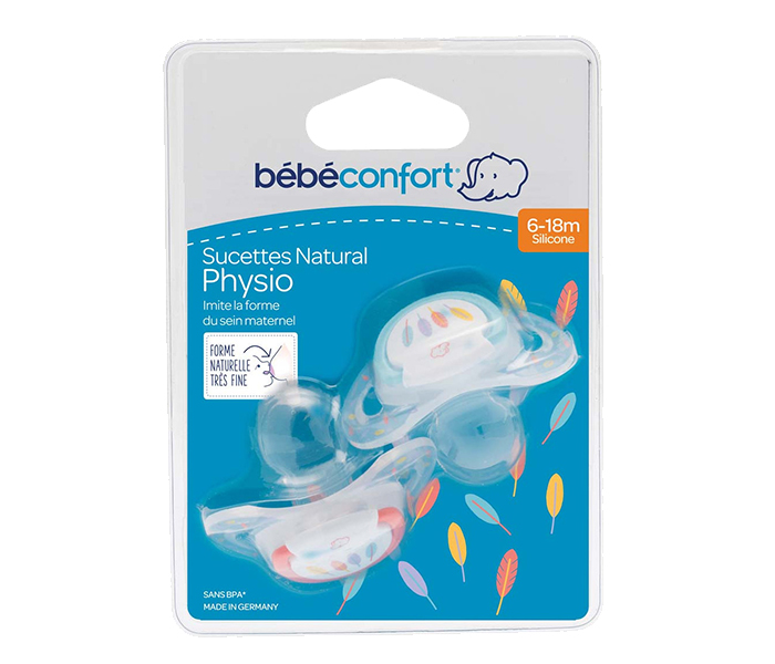 Bebe Confort 3104202800 Silicon X2 Natural Physiological Pacifiers - 2 Pieces, Red & Teal - Zoom Image 5