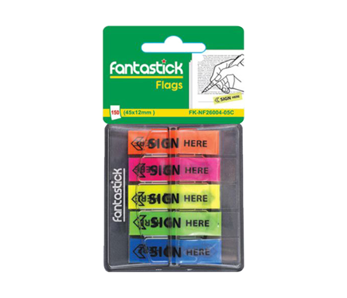 Fantastick FK-NF26004-05C 45 x 12MM Sign Here Flag - Multicolor - Zoom Image